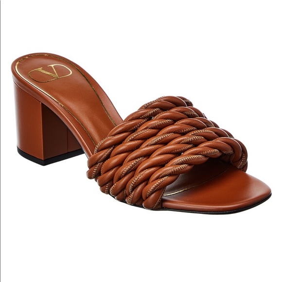 Valentino Shoes - Valentino 60mm Rope Nappa Leather Slide Sandal
